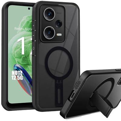 Case - E.F.CONNECTION - For Xiaomi Redmi Note 12 5G - Shockproof - Magnetic Support - Transparent Black