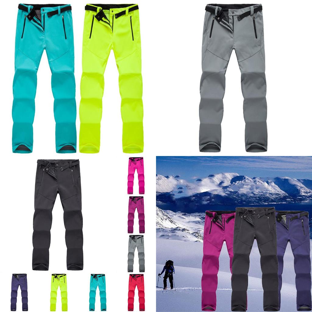 Ski Outdoor Hiking Pants Women Warm Fleece Padded Windproof Waterproof Trousers
