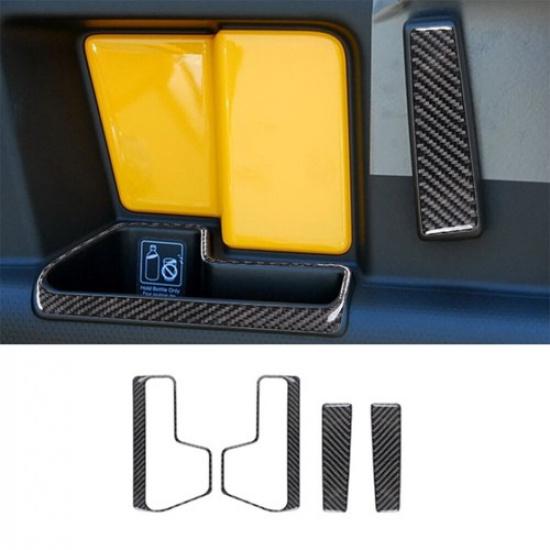 4Pcs Carbon Fiber Rear Door Handle Kit Cover Trim For Toyota FJ Cruiser 2007-14