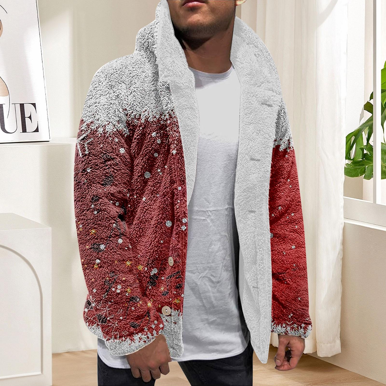 

Толстовка с капюшоном для мужчин, большие пальто с капюшоном, куртка, свитер, топы, верхняя одежда, зимний кардиган на пуговицах M винный