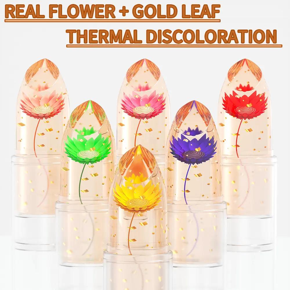 Dunuf Lipstick 1pc Golden Dried Flower Changes Color