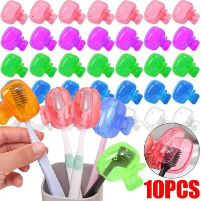 10/1 STÜCKE Tragbare Zahnbürstenkopfschutz-Clips Kunststoff Bunt Staubdicht Kopfschutzkappe Etui Outdoor Reise Badezimmerzubehör