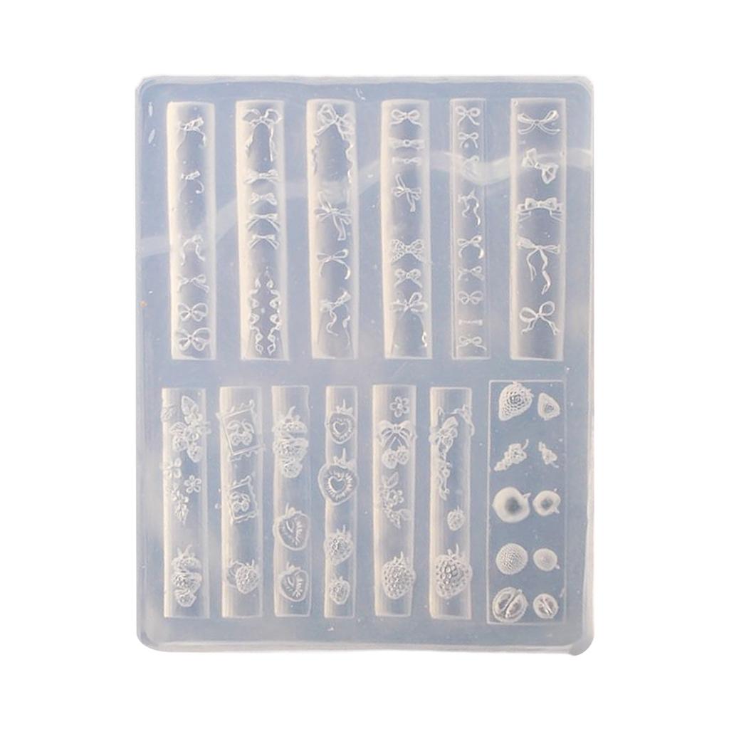 Silicone Mould for Embossed Nail Art Stickers Intricate Floral Lace Bowknot Designs Crafting Easy Application