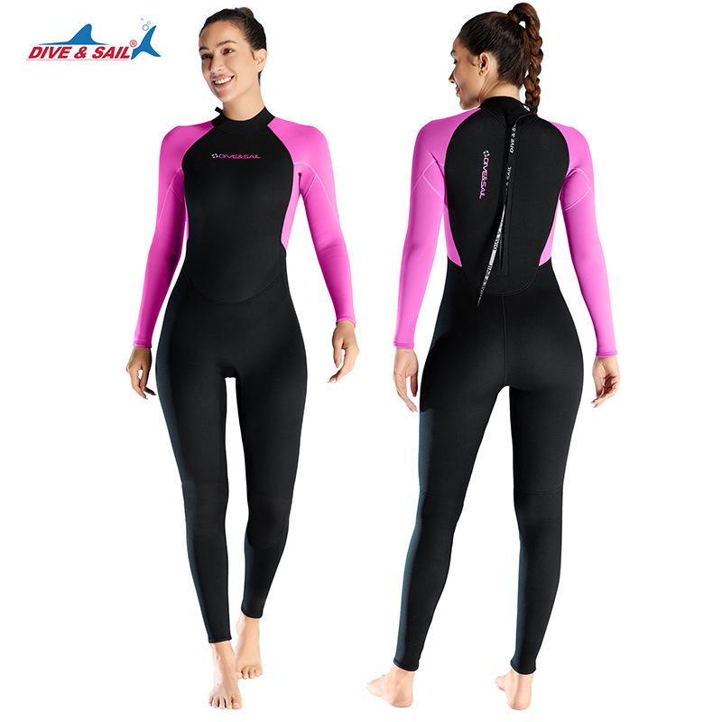DIVE&SAIL 3MM Women's Plus Size Full Body Wetsuit for Snorkeling and Surfing