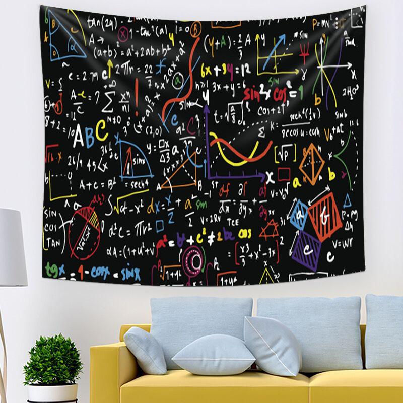 Mathematical formula problemsolving pattern tapestry home decoration fabric for the room bed head fabric tapestry