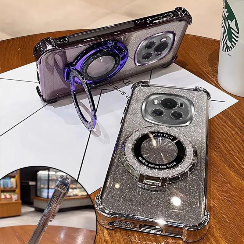 Luxury Four-corner Anti-fall Shell for Magic 7 6 5 Lite Magic 6 5 Pro Magic7Pro Honor X9C X9B X9A Glitter holder protective case