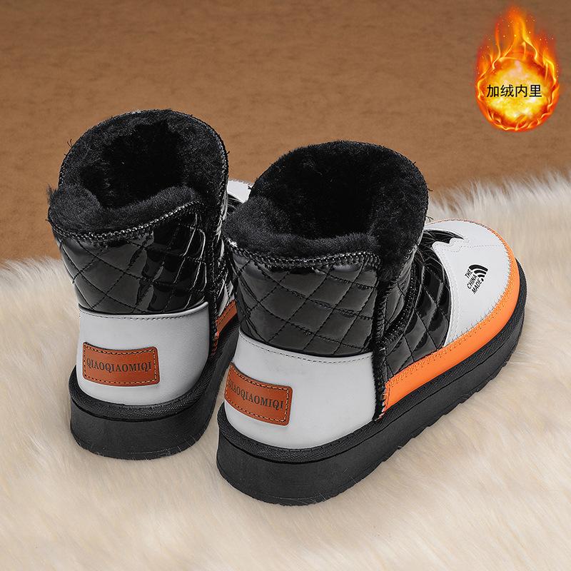 Fur integrated snow boots, new winter fleece, thickened and warm, thick soles, non-slip large cotton shoes, short boots