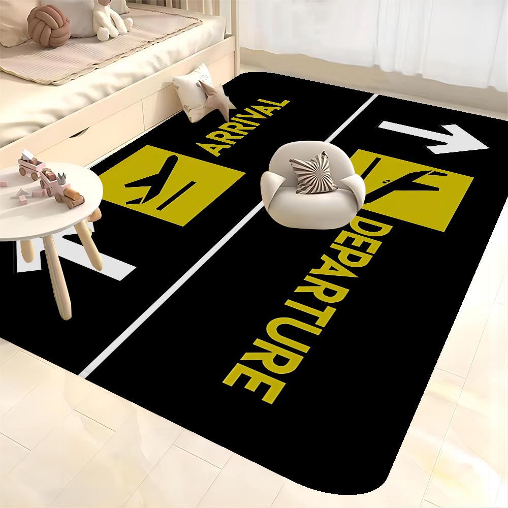 Arrival And Departure Flight Airport Floor Mat Rectangle Anti-slip Home Soft Badmat Front Door Outdoor Mat Welcome Doormat