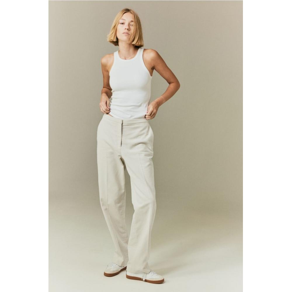 

H M straight trousers light beige