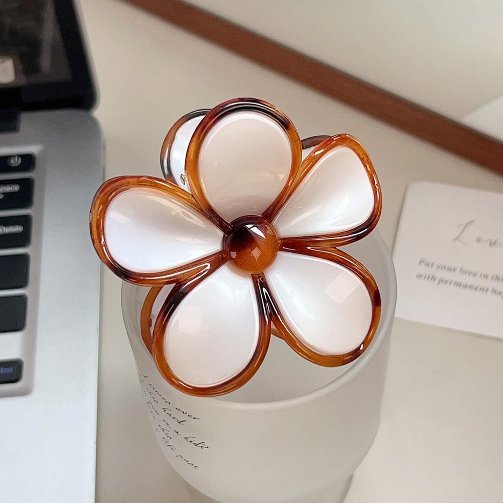 European Jelly Color Flower Claw Clip - Summer Beach Hair Accessory