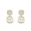 Elegant and Exquisite Female Versatile Geometric Stud Earrings Niche Fashion Diamond-encrusted Zircon Sugar Cube Earrings