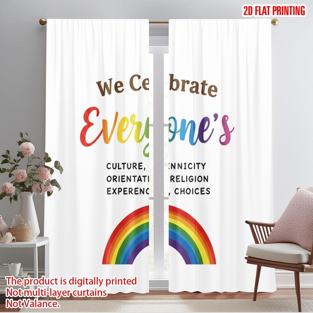 

2pcs 2D flat printing Curtains Celebrate Everyone s Culture Ethnicity Fabric Without Electricity Party Decorations Perfect for 52.50×116.00 CM 2pcs