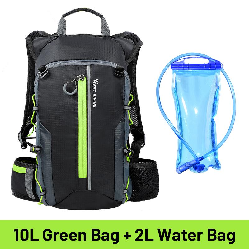 WEST BIKING 10L Nefes Alabilir Bisiklet Sırt Çantası Su Geçirmez Ultra Hafif Katlanabilir Bisiklet Çantası Outdoor Tırmanış Seyahat Yürüyüş Bisiklet Çantası