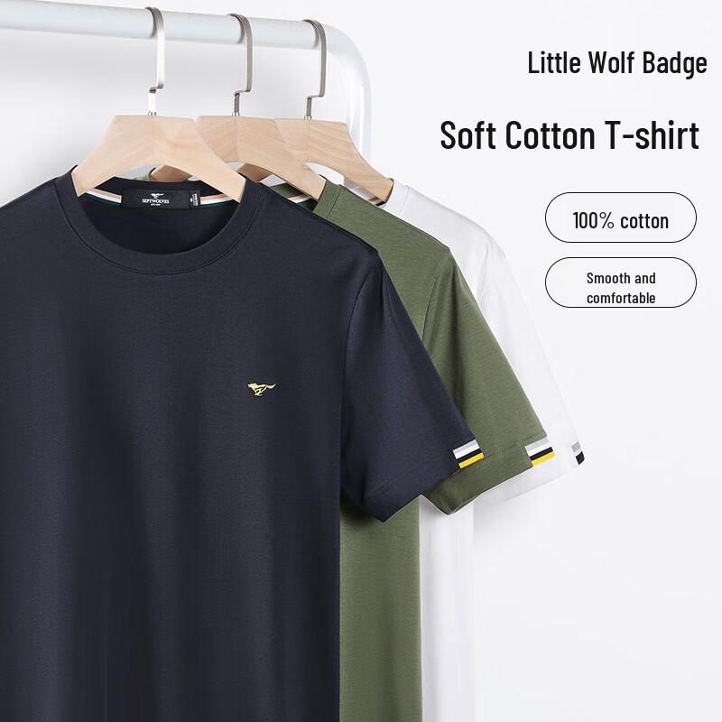 Septwolves Men s Casual Cotton Round Neck T-Shirt 190/104A