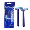 Rasoirs jetables 3 lames en acier inoxydable pour hommes - Paquet de 3