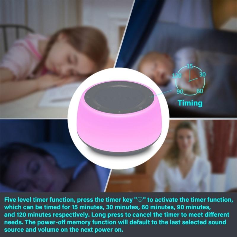 Portable Baby Sleep Machine Desktop White Noise Sound Machine for Baby Sleeping Soothing Sounds 15/30/60/90/120min Timer