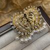 Ears Fringed Pearl Earrings Medieval Vintage Niche Design Earrings Light Luxury Exaggerated Earrings