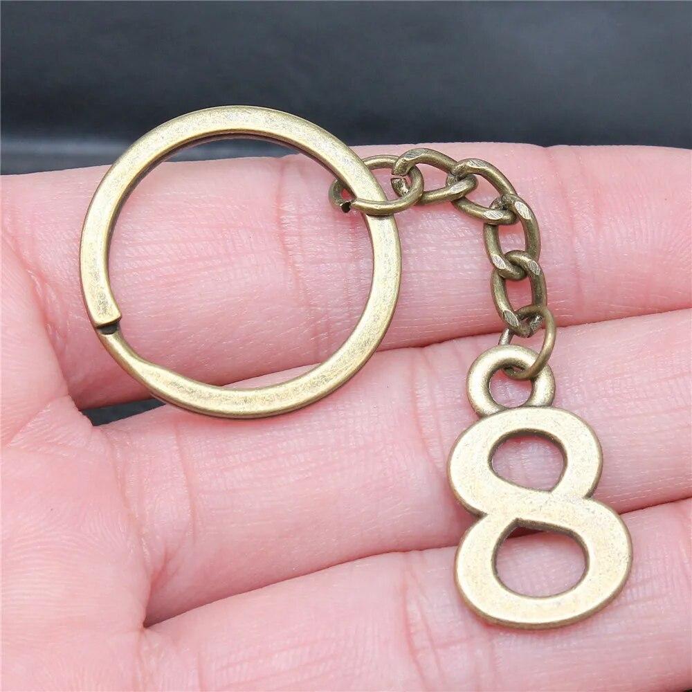 Number Tag Keychains Bag Charm Lot Jewelry For Men Ring Size 28Mm