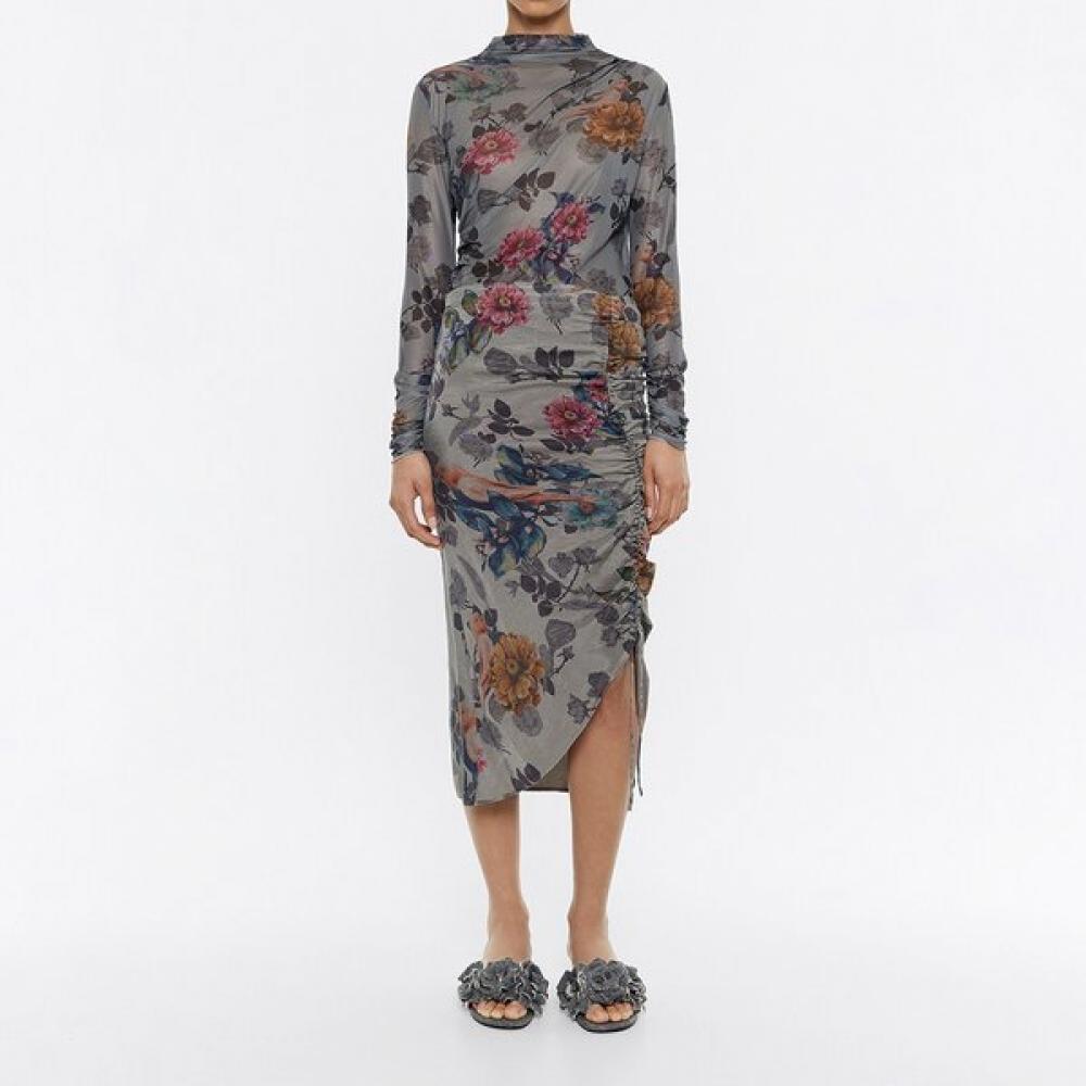 

Bimba Y Lola Khaki Flower Print Skirt B245aws002kaa Khaki/36