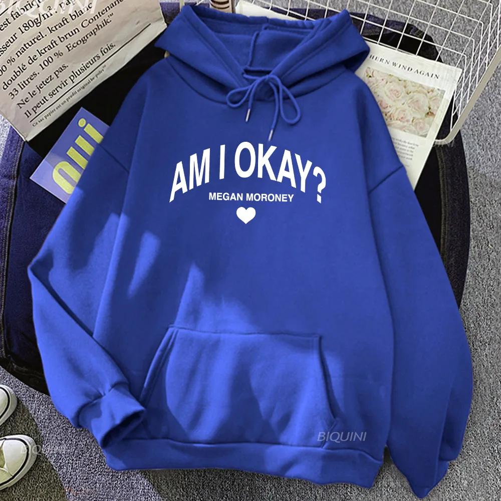 Megan Moroney Am I Okay Hoodies Long Sleeve Casual Men Hooded Sweatshirts Album Graphic Pullovers Streetwear Hoodie