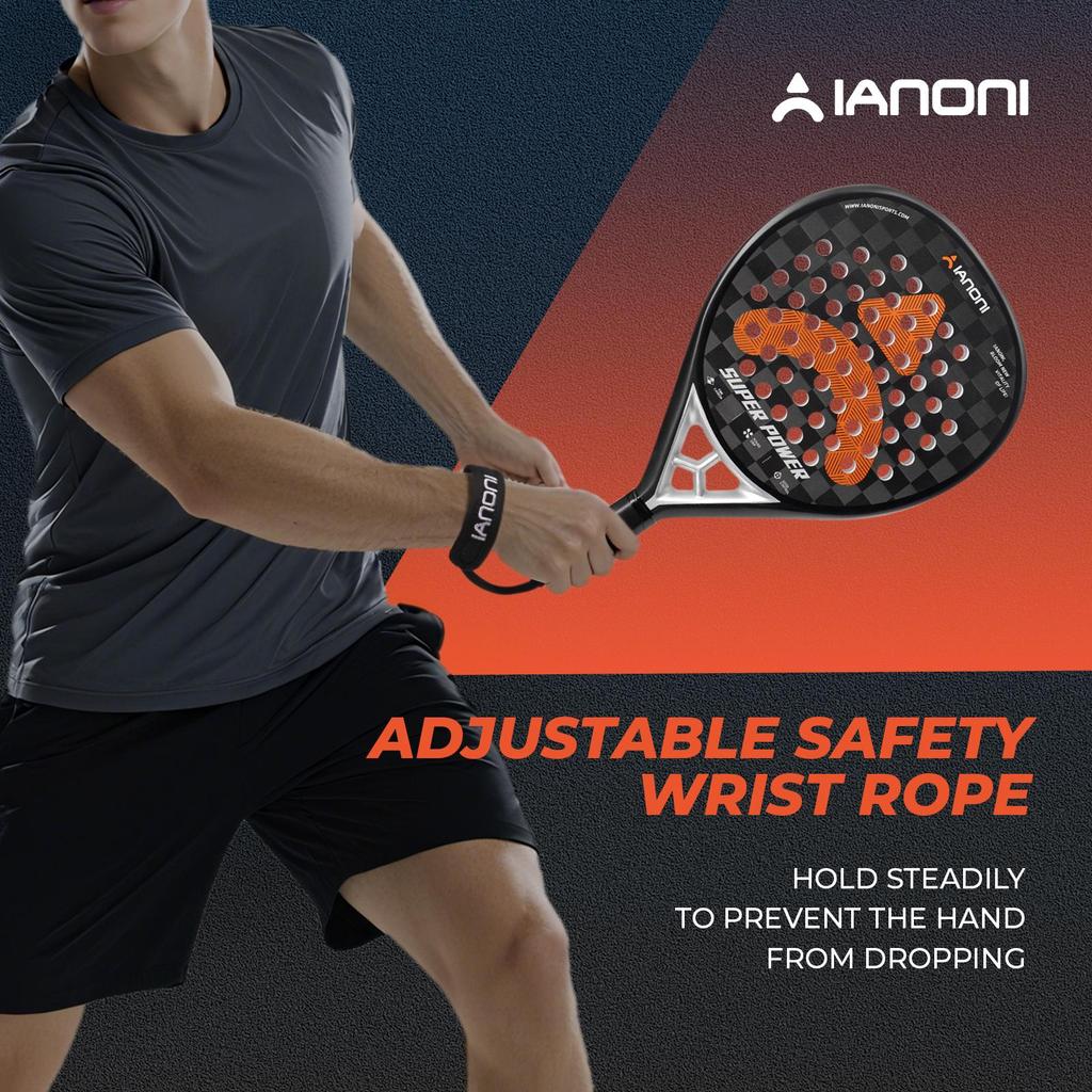 IANONI ORANGE SUPER POWER Negru&Albastru 38mm 360g Rachete Padel Fibră de Carbon 18k Suprafață Rugoasă Raqueta Paddle Racket