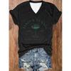 Spring and summer new 3D digital printed women's short sleeved fashion trend loose casual V-neck T-shirt for women 3423
