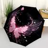 1pc Wings Flowers Automatic Folding Umbrella - Compact 8-Rib Design, Durable Plastic & Iron, Lightweight for Outdoor Daily Use117