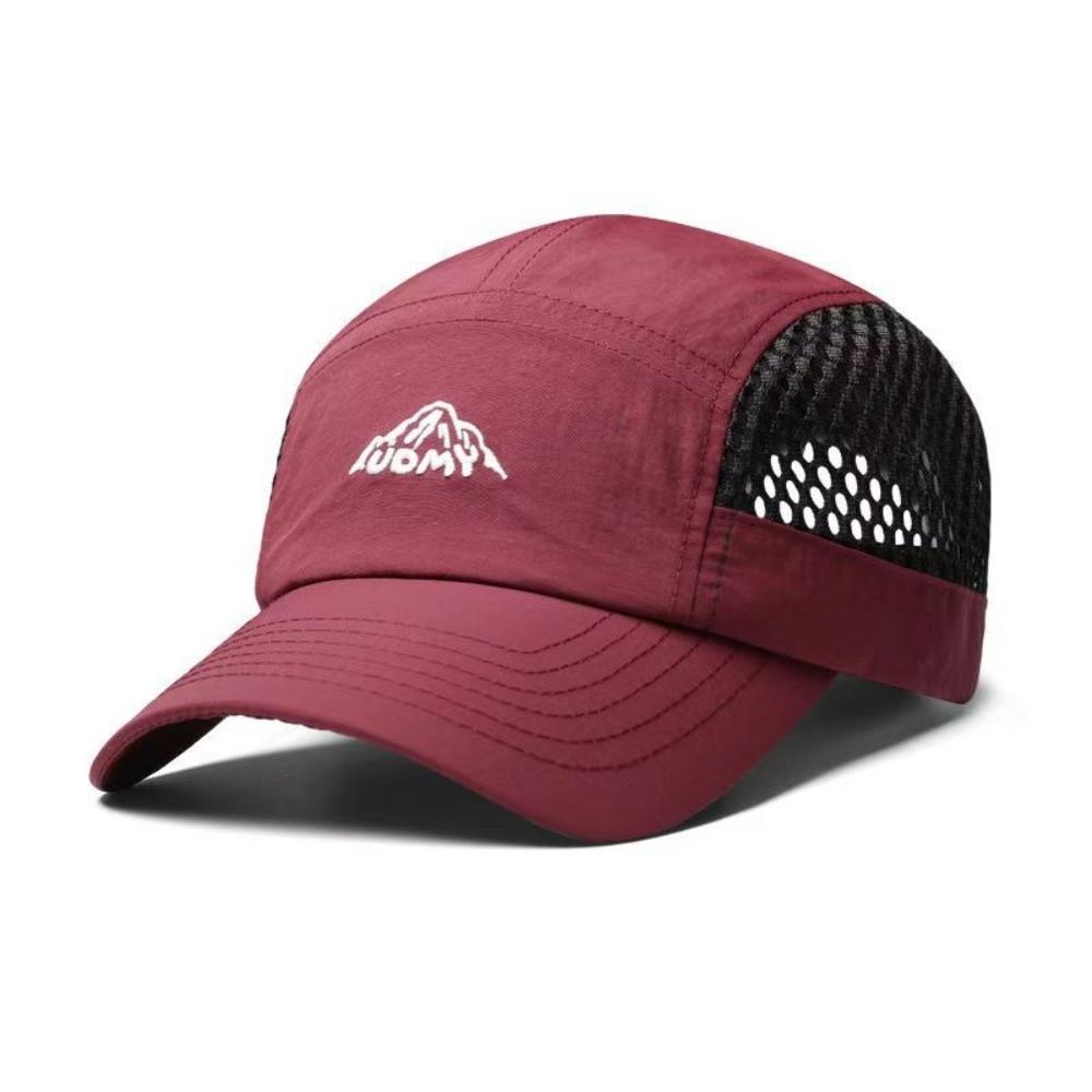 

Защита от солнца Мужская бейсболка Ультратонкая кепка дальнобойщика Простая спортивная шляпа от солнца Бег красный