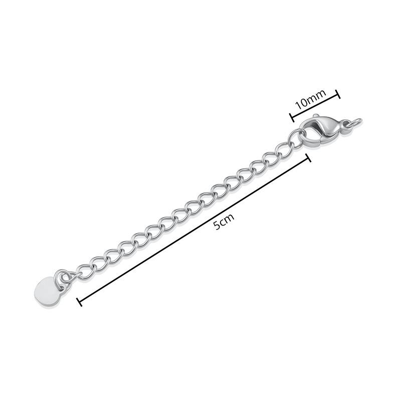 Stainless Steel Extended Chain Water Drop Tail Chain Love Tail Chain Vacuum Furnace Electroplating Necklace Bracelet Diy Jewelry