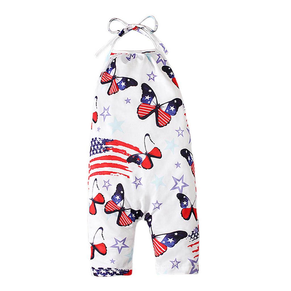 Summer Children Ha Clothing Condole Sleeveless Backless Independence Day Jumpsuit