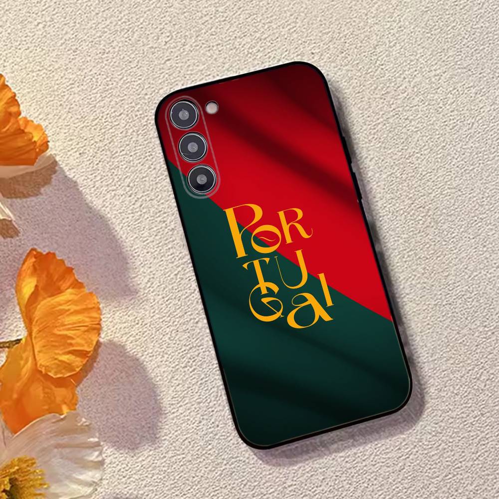 P- Portugalská vlajka Fotbalová podpora Pouzdro na telefon Černý silikon Měkké Pro Samsung Galaxy A73,A72,A71,A70,A53,A52,A51