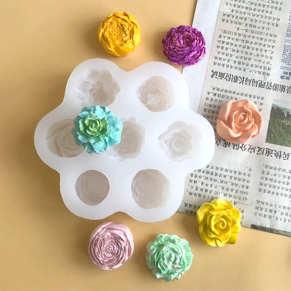 Rose Flower 7 In 1 Flower Silicone Mold Peony Soap Mould Craft Supplies Candle Mold  Home Decor