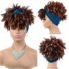 Short Kinky Curly Headband Wig Ombre Afro Curly Wig with Head Band Synthetic Scarf Wigs for Women Cosplay Hair High Temperature