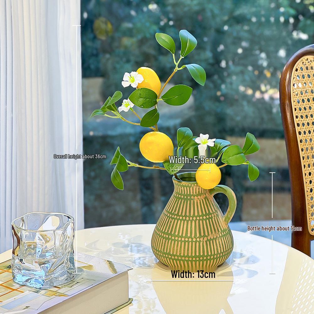 Lemon Tree Branches with Artificial Flowers for Decorative Display