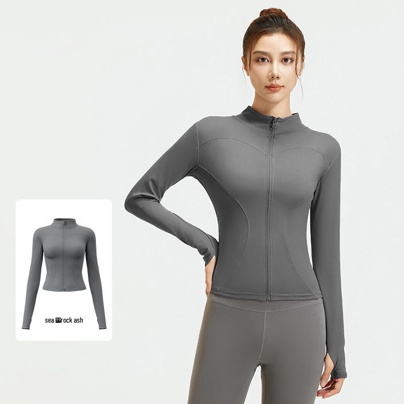 

Женская дышащая куртка для йоги Juyi облегающего кроя со стойкой S