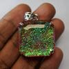 Lab-Created Opal Pendant Monarch 99.25 ct 925 Sterling Silver Square October Birthday Birthstone