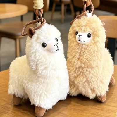 New Cartoon Alpaca Plush Doll Keychain Velvet Soft Alpaca Plush Pendant Toys Lightweight Fluffy Stuffed Animal Bag Charm Gifts