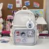 Schoolbag Double shoulder transparent pain bag Student 2nd to 6th grade Junior high school large capacity schoolbag Millet bar storage pain layer 