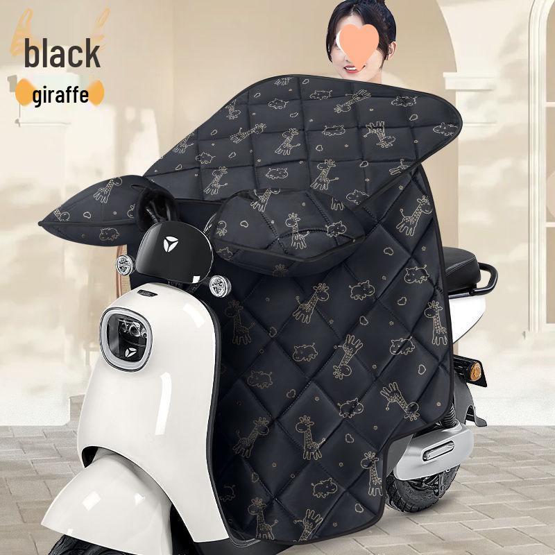 Electric Vehicle Plush Windshield Cover - Thickened, Enlarged, Waterproof, and Windproof for Winter Protection.