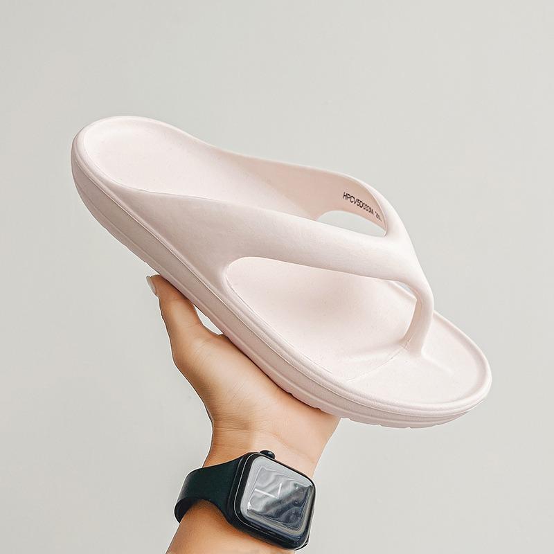 Men's Summer New Flip-flops Simple Solid Color Pinch Sandals for Couples To Wear Seaside Beach Sandals for