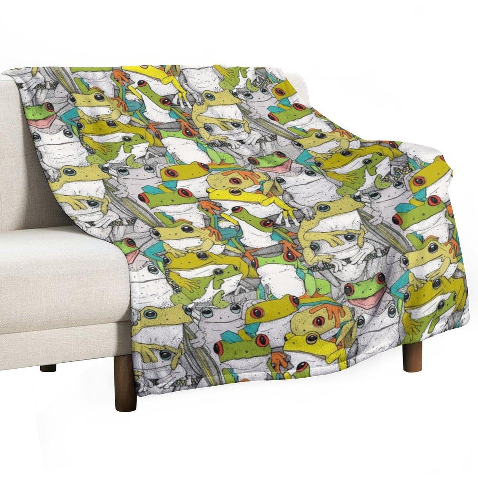 

just tree frogs col Throw Blanket Stuffeds Heavy Sofas Plaid on the sofa Blankets 30x40in