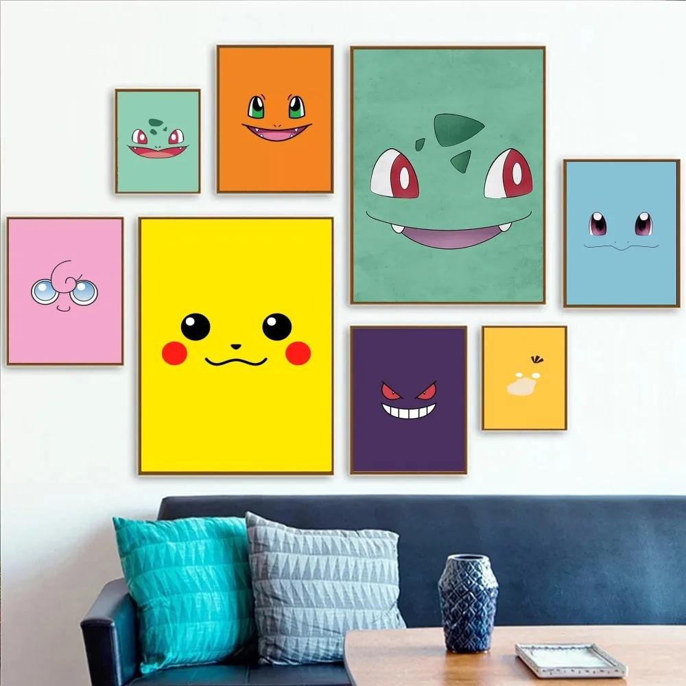 1pc Pokemon Poster Paper Print Home Bedroom Entrance Bar Cafe Art Painting Decoration