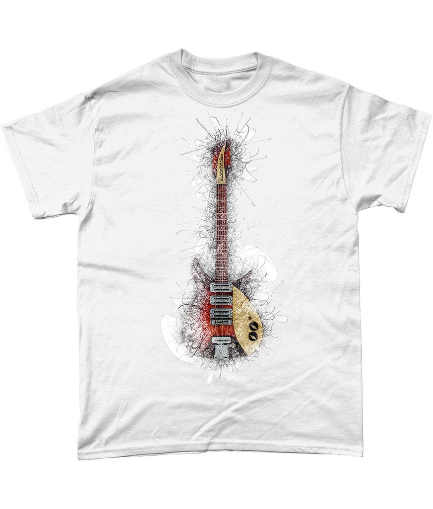 Rickenbacker Kytara Skica Tričko Beatles John Lennon 60. léta
