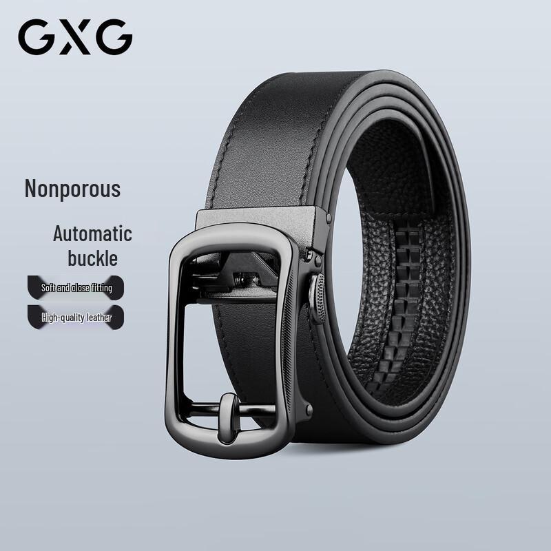 GXG Men s Genuine Leather Automatic Buckle Belt 110cm 120cm