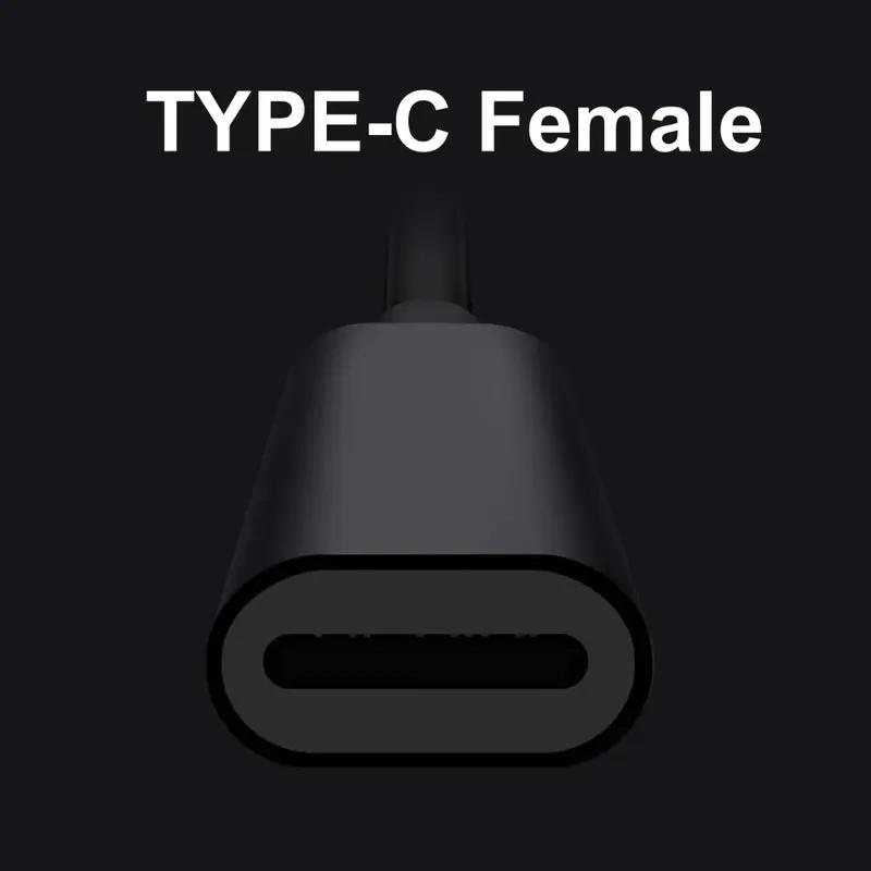 Type C Female to 6 in 1 Multi Charing Cable, Micro USB Splitter Cable 5V 3 in 1 Type C Extension Cord For Phone Tablet and More