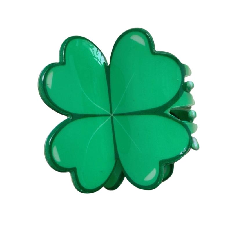 Shamrock Hair Clip For StPatricks Day Slip Resistant Acrylic Hair Claw Clip For Women Girl And Kids Festival Event