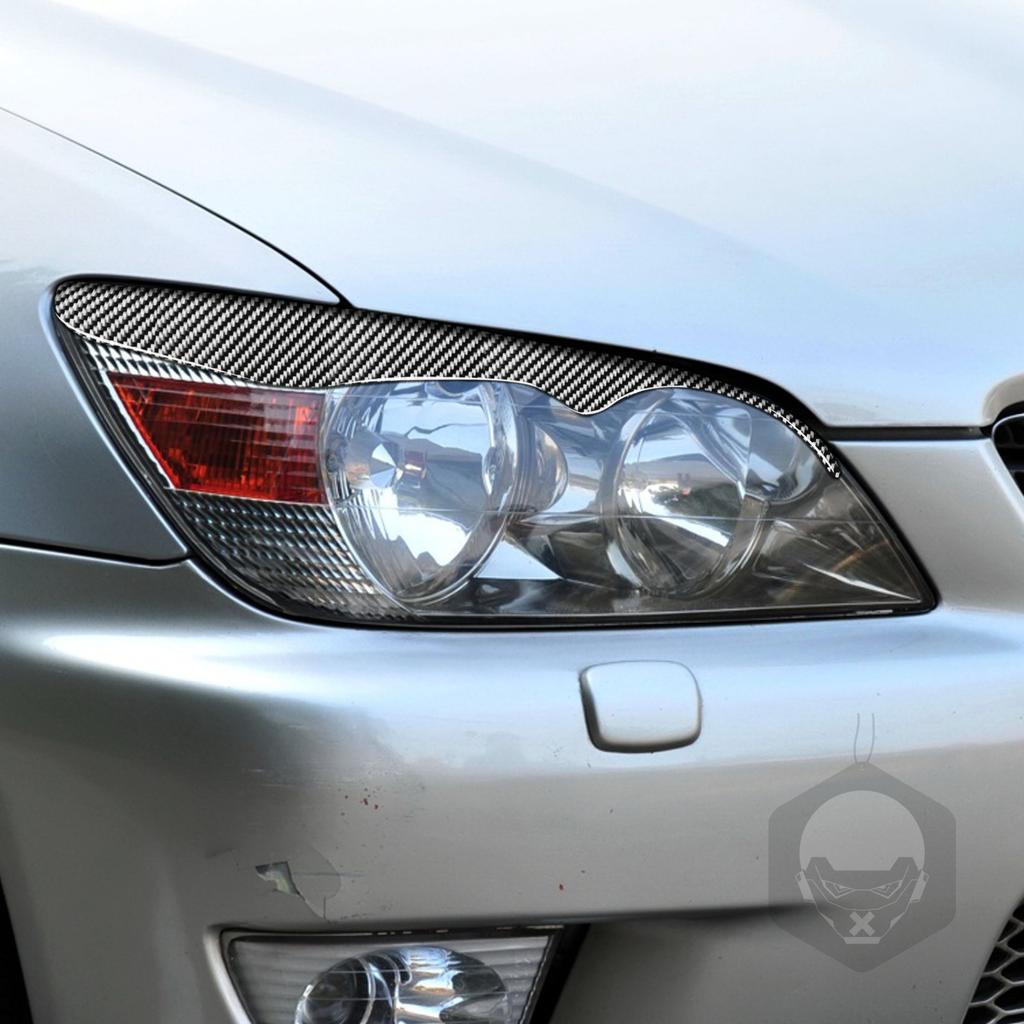 1 Pair Tail Light Eyelid Headlamp Eyebrow Strip Trim Decal Carbon Fiber Cover For Lexus IS200