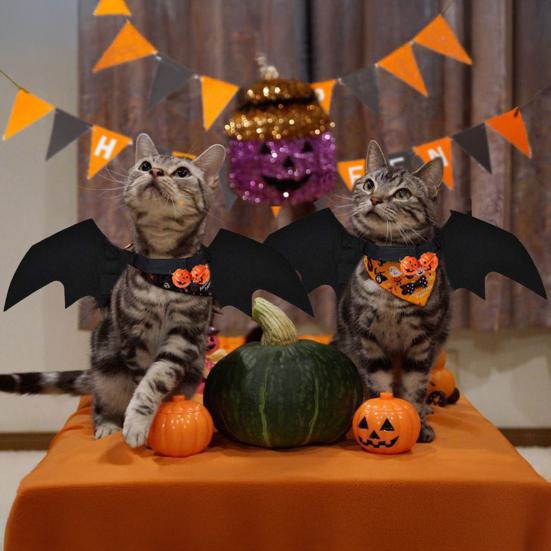 Cat Bat Wing Pet Cosplay Bat Costume Felt Dog Cat Bat Wings Apparel for Halloween Party Dress Up Accessory