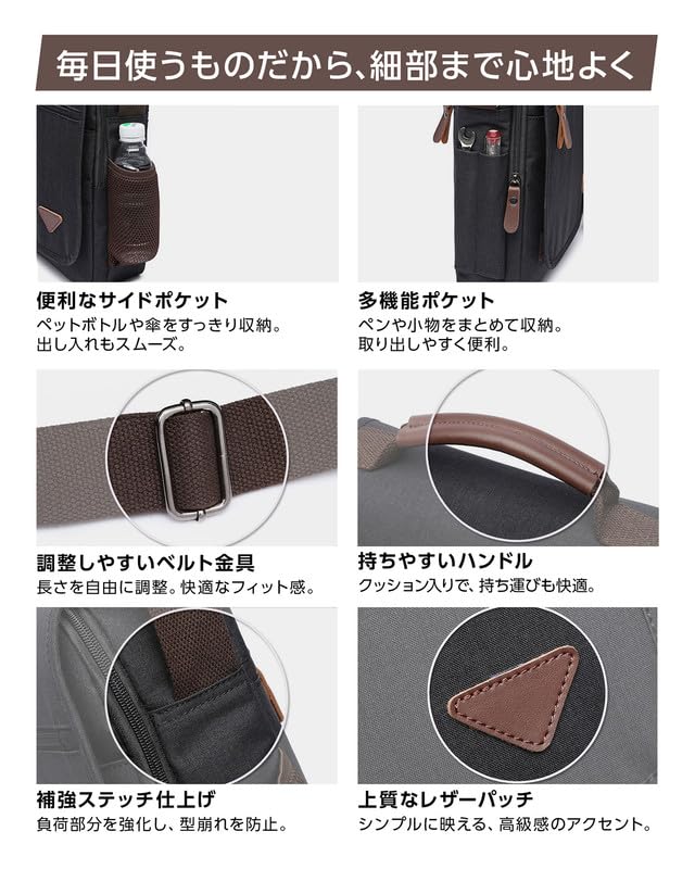 Azul Mar Heavy-Duty Shoulder Bag, Water-Repellent, Lightweight, 2-Way Multifunctional Handbag, Perfect for Daily Use, Tablet Storage, Commuting, and S