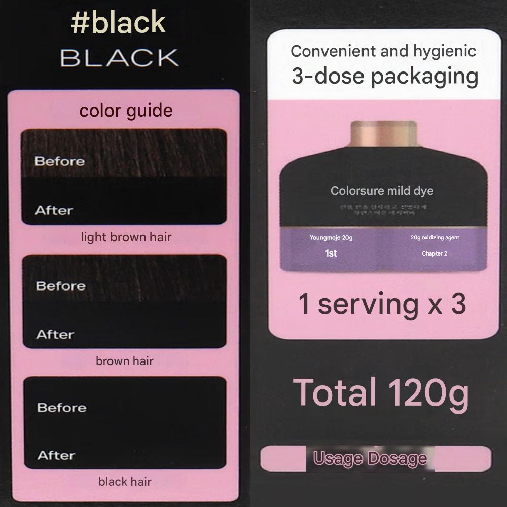 ColorSure Pouch Hair Dye Black 3-pack